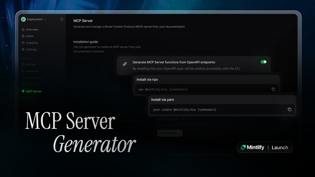 Generate MCP servers from your docs