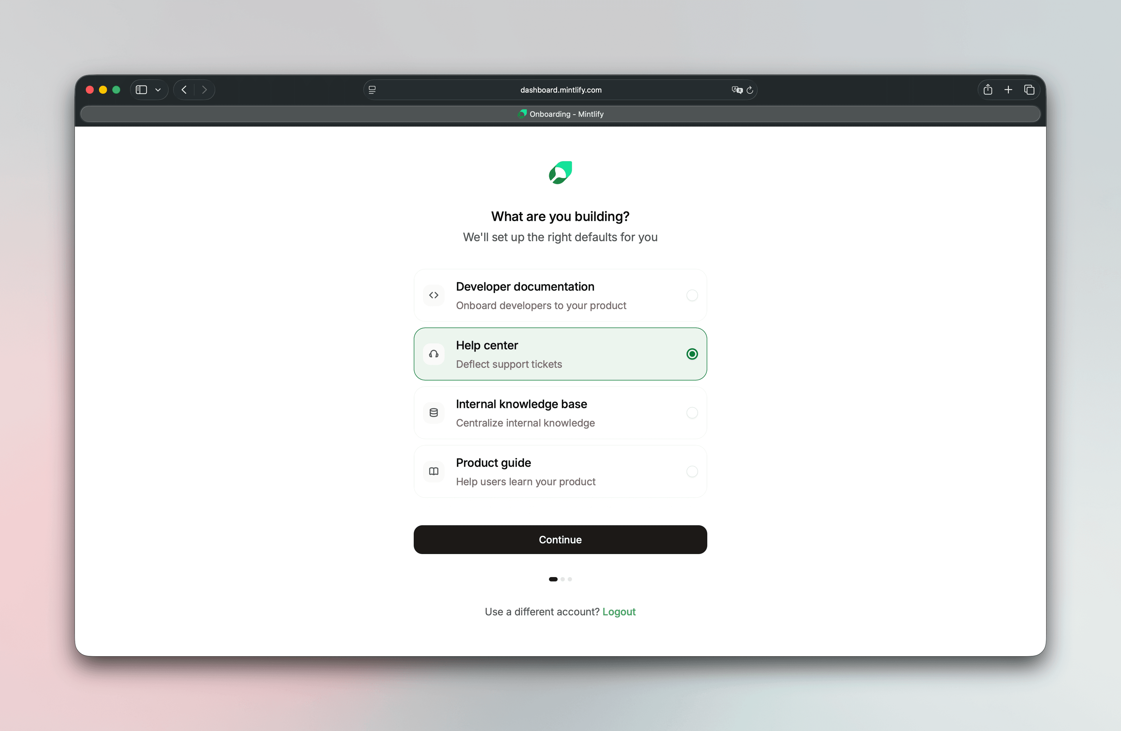 Help Center Onboarding