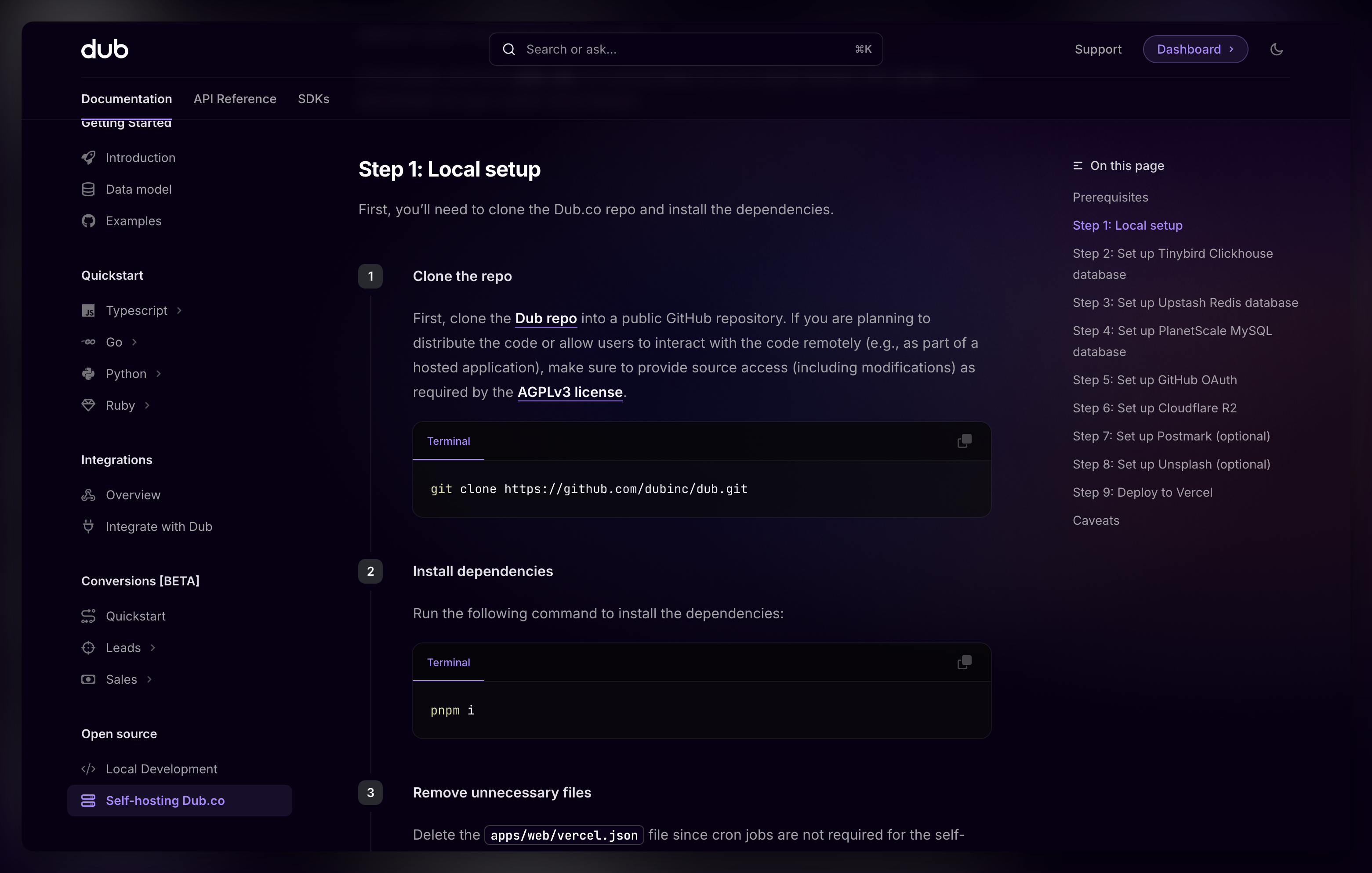 Step-by-step guide on how to self-host Dub.co.
