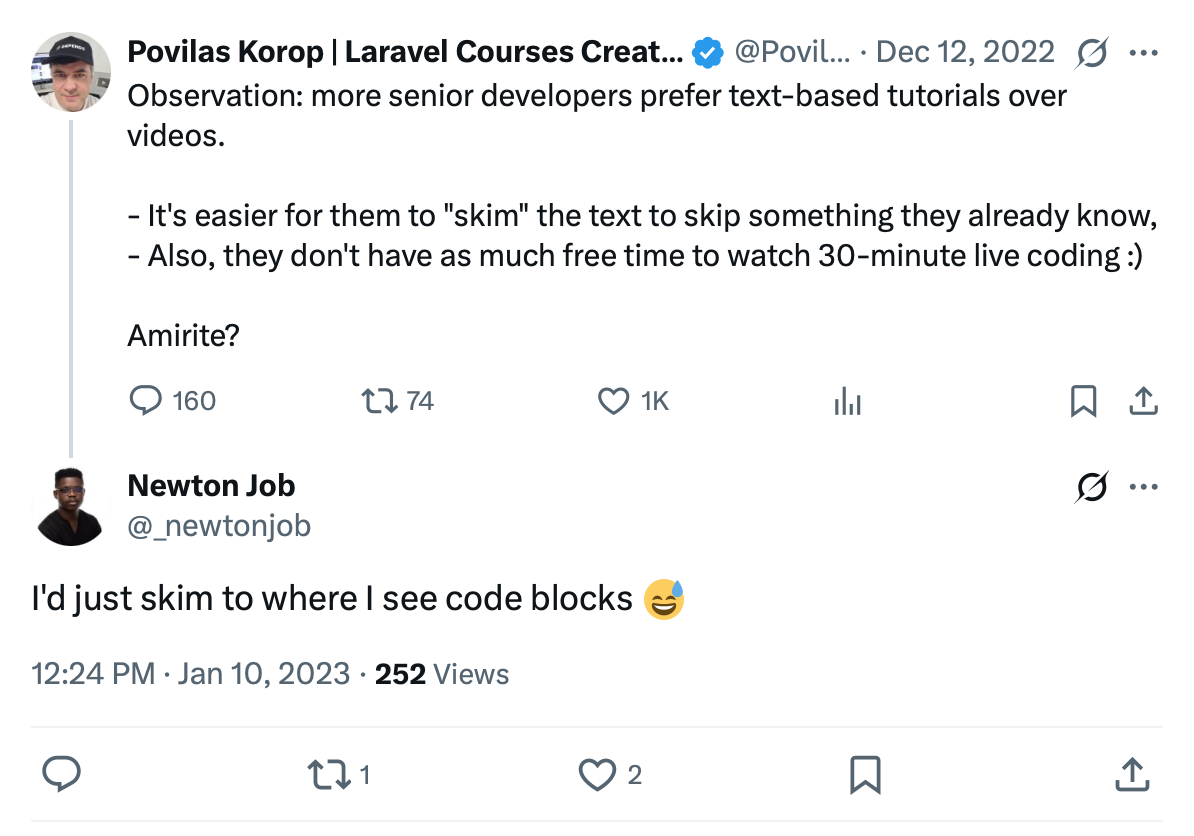 Newton likes to skim code blocks too